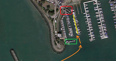 aerial of the docks