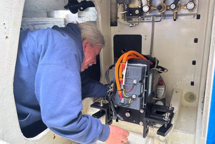Sean installing a motor